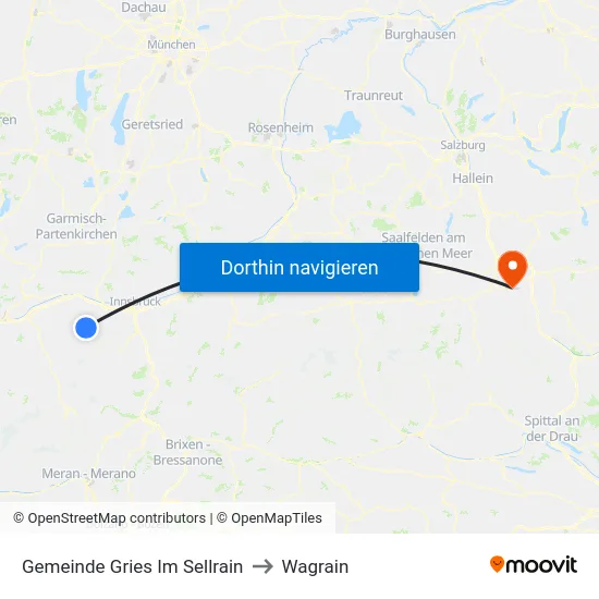 Gemeinde Gries Im Sellrain to Wagrain map