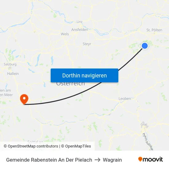 Gemeinde Rabenstein An Der Pielach to Wagrain map