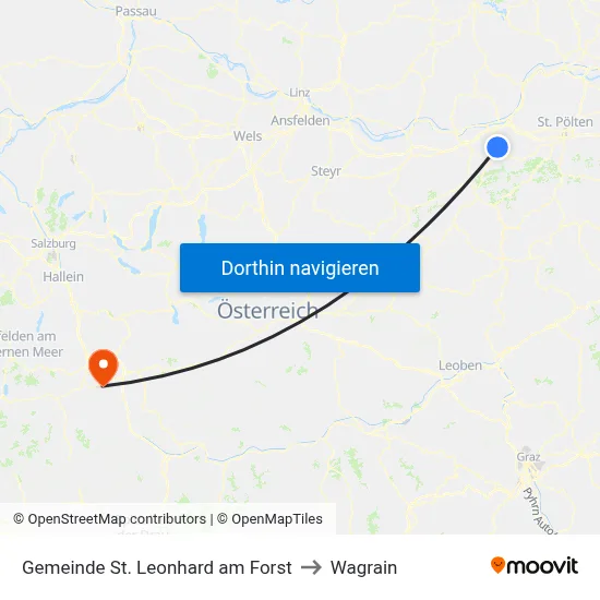 Gemeinde St. Leonhard am Forst to Wagrain map