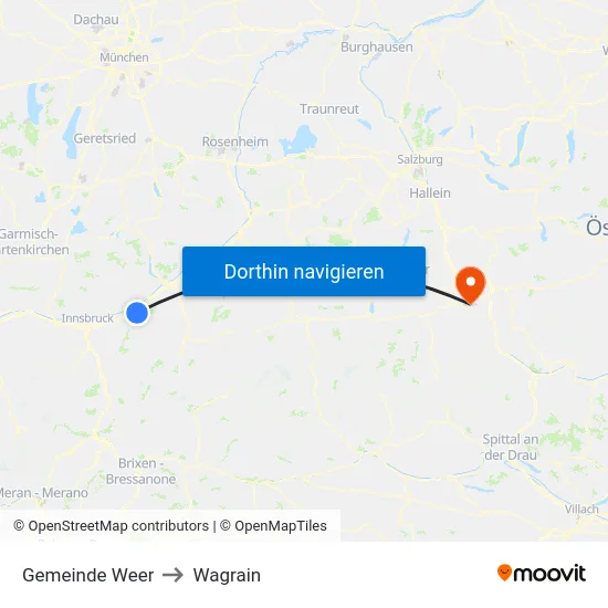 Gemeinde Weer to Wagrain map