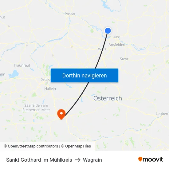 Sankt Gotthard Im Mühlkreis to Wagrain map