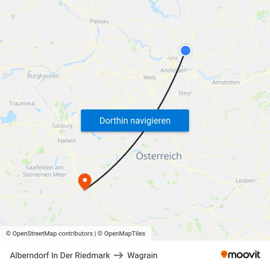 Alberndorf In Der Riedmark to Wagrain map