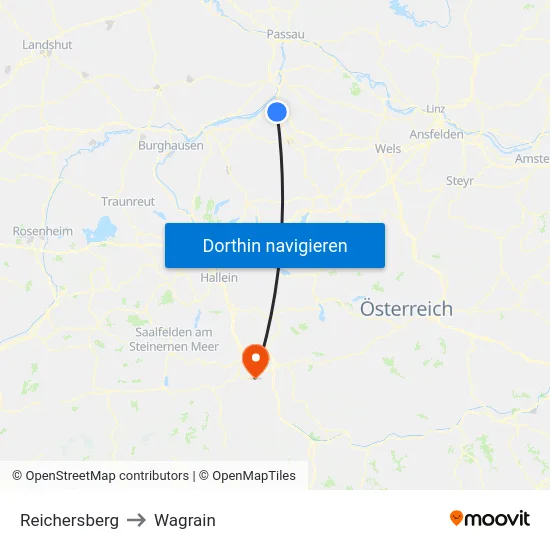 Reichersberg to Wagrain map