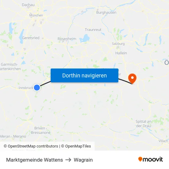 Marktgemeinde Wattens to Wagrain map