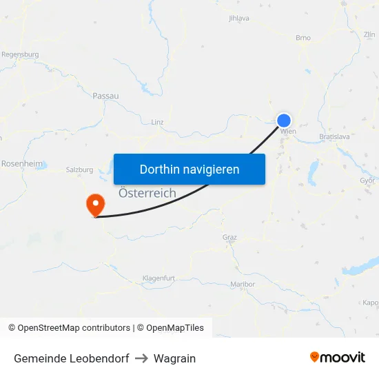Gemeinde Leobendorf to Wagrain map
