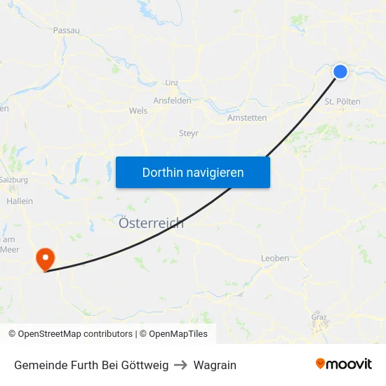 Gemeinde Furth Bei Göttweig to Wagrain map