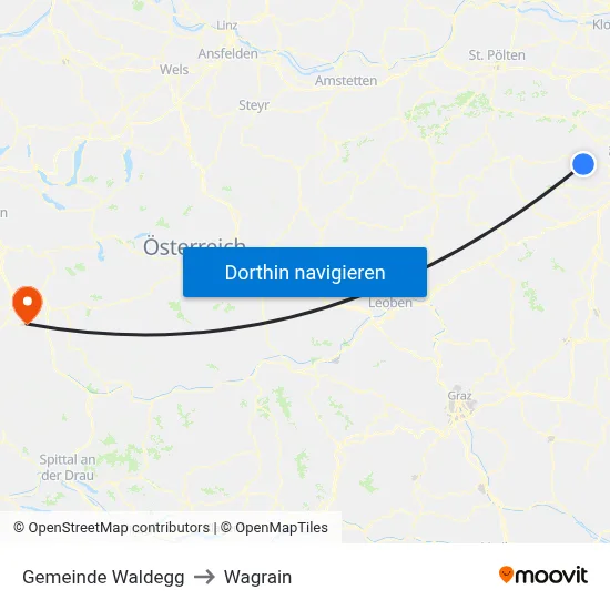 Gemeinde Waldegg to Wagrain map