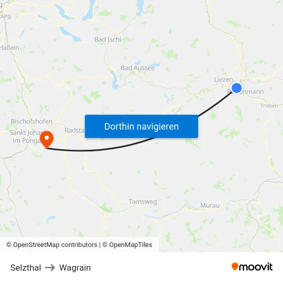 Selzthal to Wagrain map