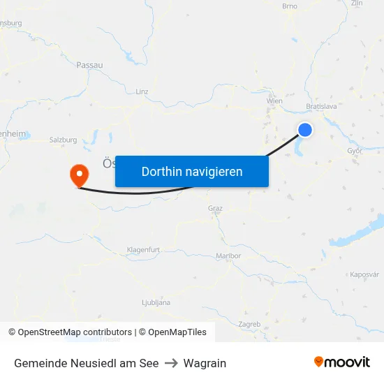 Gemeinde Neusiedl am See to Wagrain map