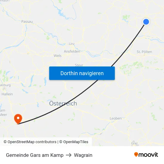 Gemeinde Gars am Kamp to Wagrain map
