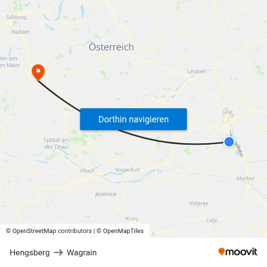 Hengsberg to Wagrain map