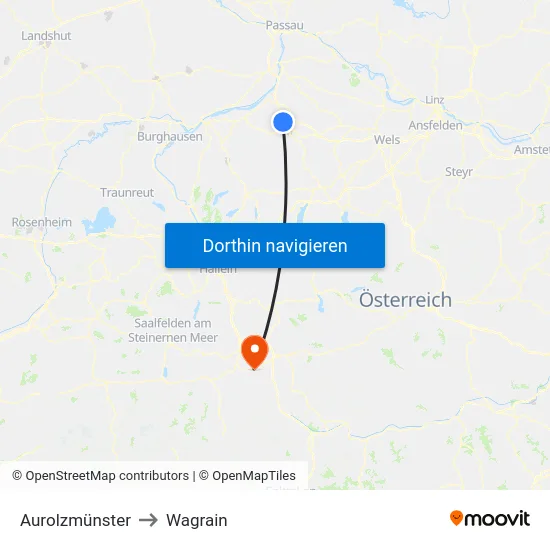 Aurolzmünster to Wagrain map