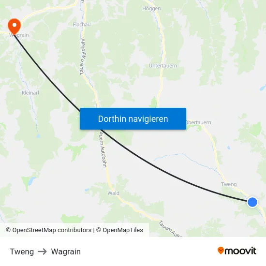Tweng to Wagrain map