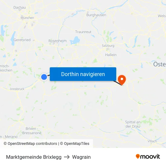 Marktgemeinde Brixlegg to Wagrain map