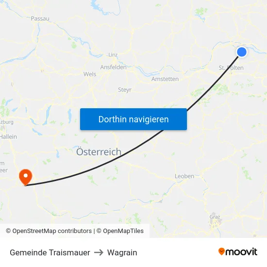 Gemeinde Traismauer to Wagrain map