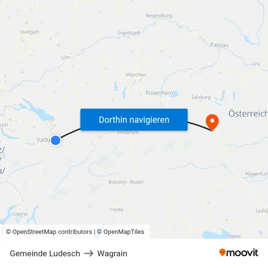 Gemeinde Ludesch to Wagrain map