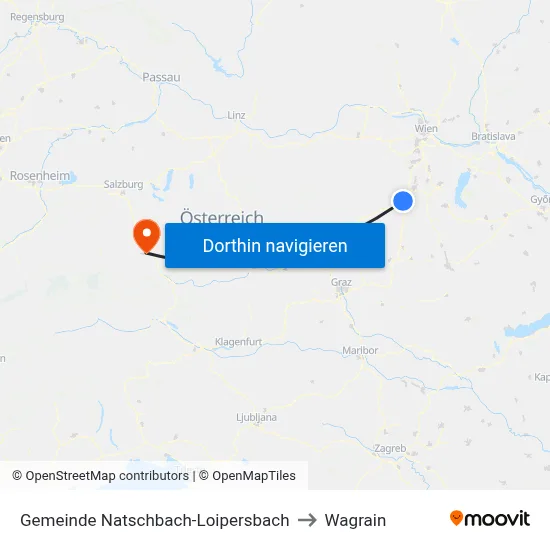 Gemeinde Natschbach-Loipersbach to Wagrain map