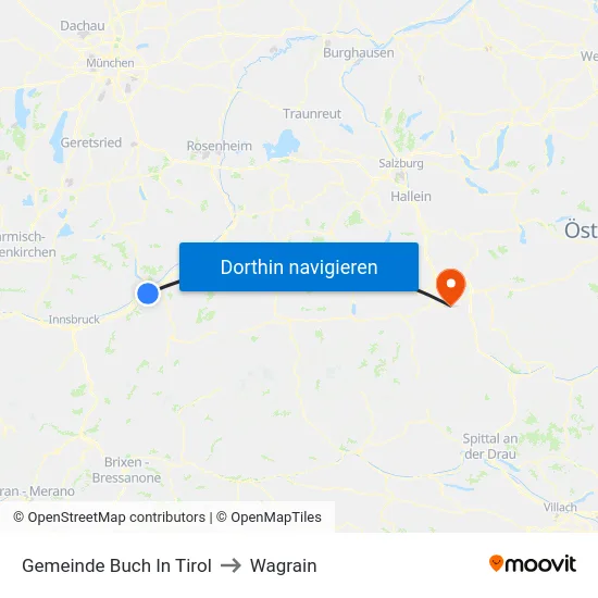 Gemeinde Buch In Tirol to Wagrain map
