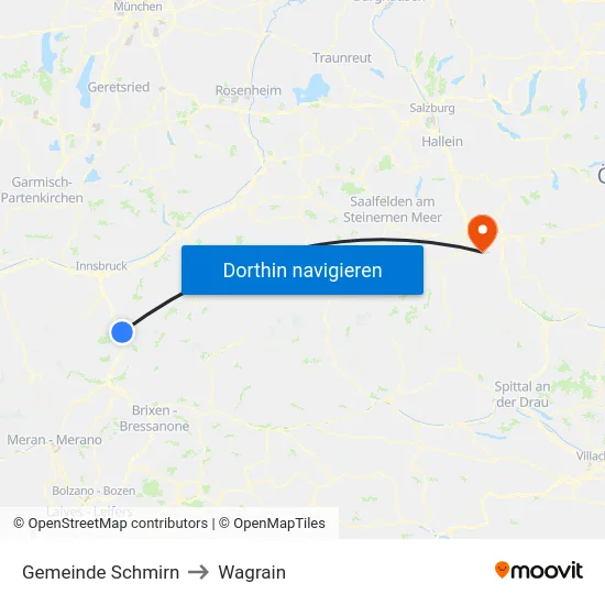 Gemeinde Schmirn to Wagrain map