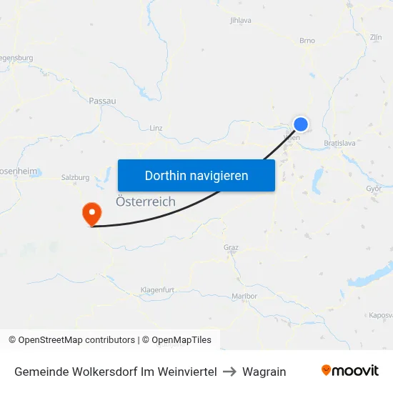Gemeinde Wolkersdorf Im Weinviertel to Wagrain map