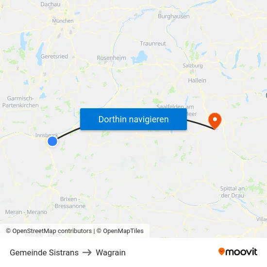 Gemeinde Sistrans to Wagrain map