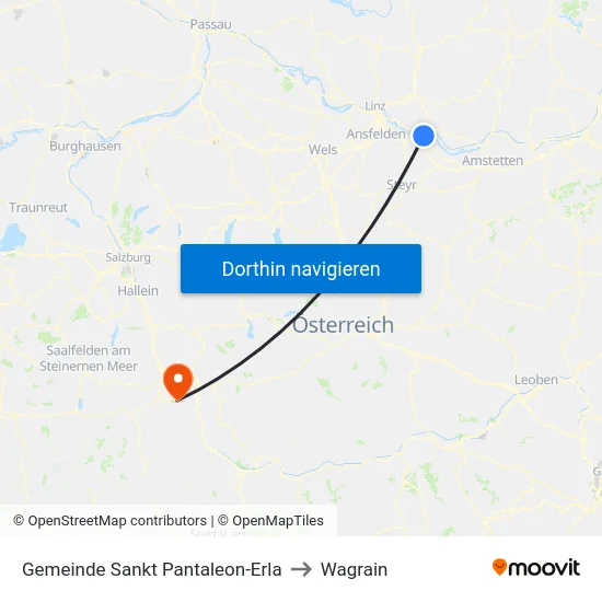 Gemeinde Sankt Pantaleon-Erla to Wagrain map