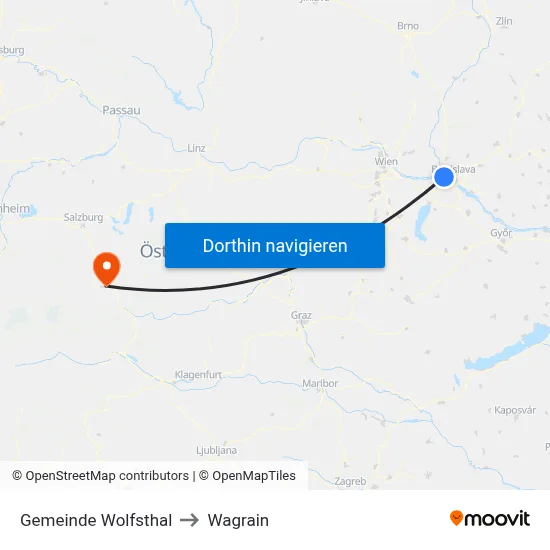 Gemeinde Wolfsthal to Wagrain map