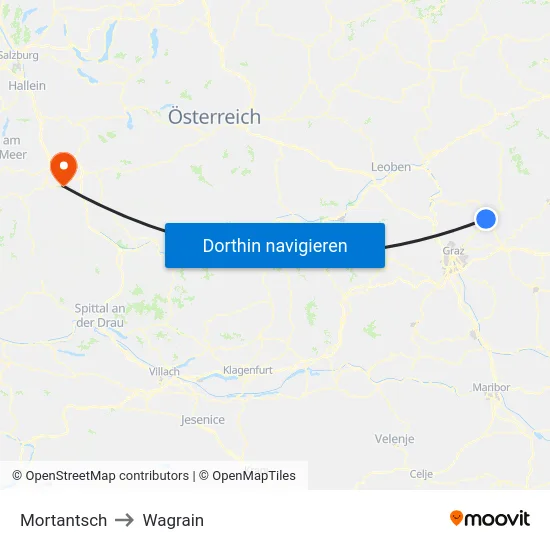 Mortantsch to Wagrain map