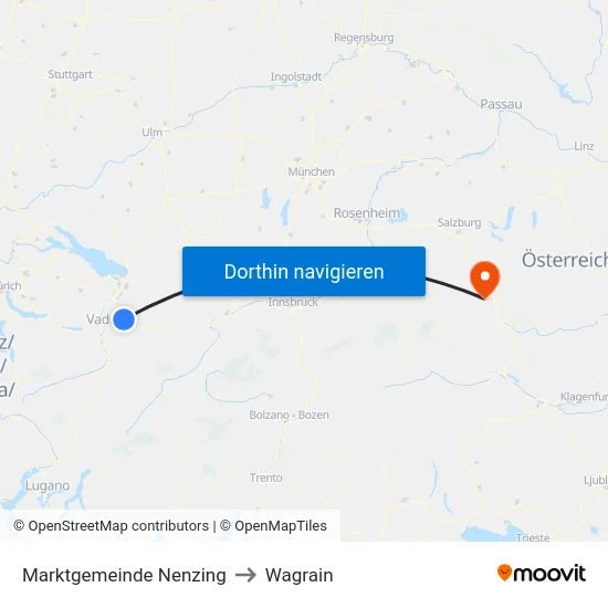 Marktgemeinde Nenzing to Wagrain map