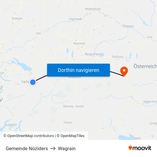 Gemeinde Nüziders to Wagrain map