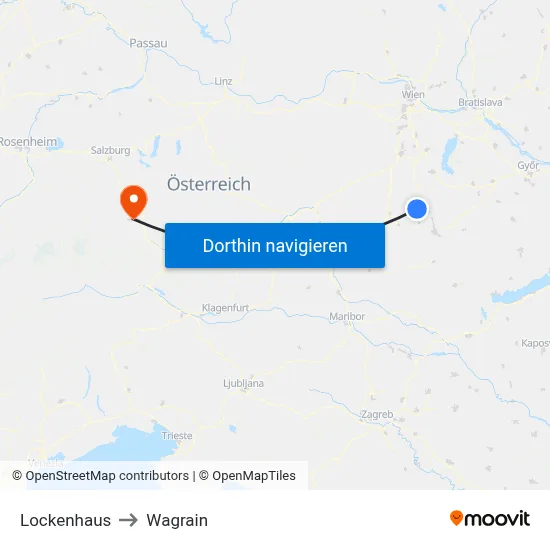 Lockenhaus to Wagrain map