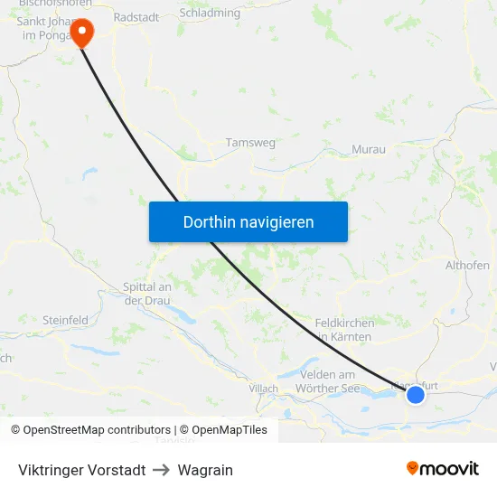 Viktringer Vorstadt to Wagrain map