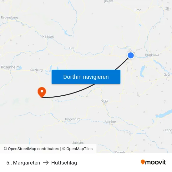 5., Margareten to Hüttschlag map