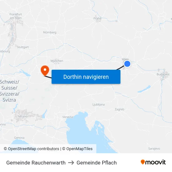 Gemeinde Rauchenwarth to Gemeinde Pflach map