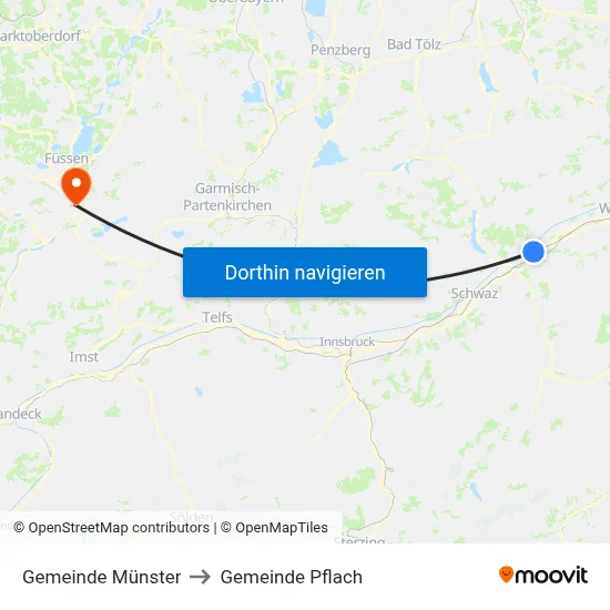 Gemeinde Münster to Gemeinde Pflach map