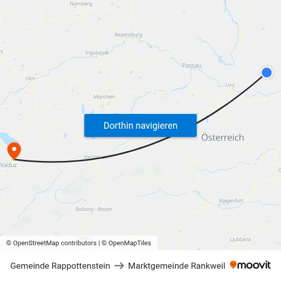 Gemeinde Rappottenstein to Marktgemeinde Rankweil map