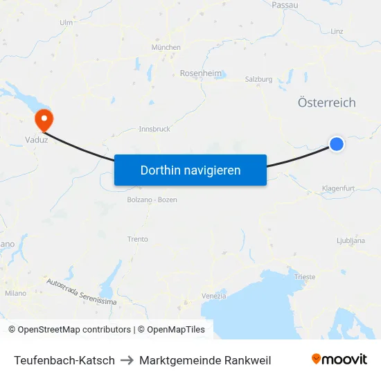 Teufenbach-Katsch to Marktgemeinde Rankweil map