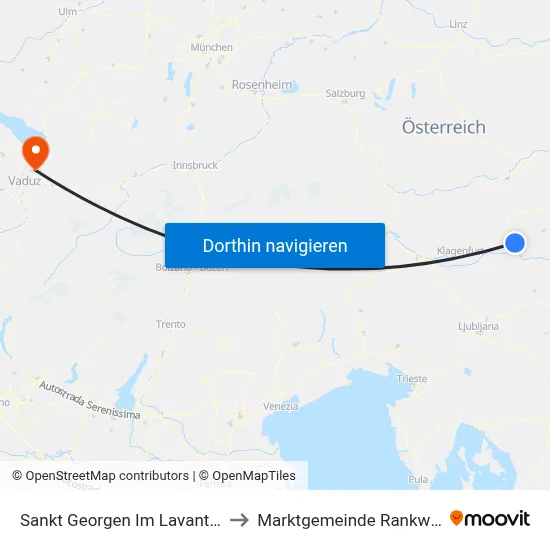 Sankt Georgen Im Lavanttal to Marktgemeinde Rankweil map