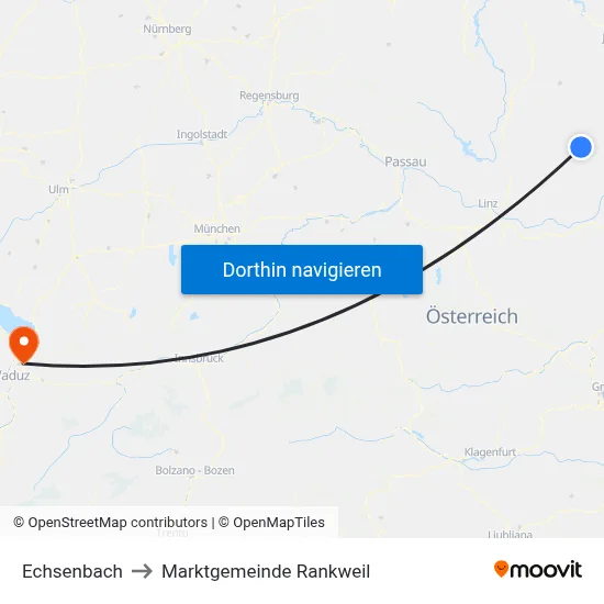 Echsenbach to Marktgemeinde Rankweil map