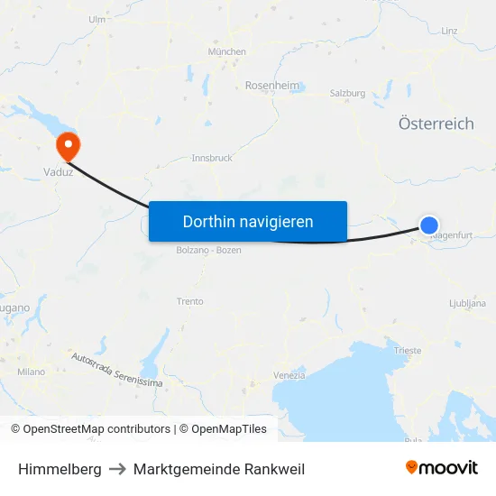 Himmelberg to Marktgemeinde Rankweil map
