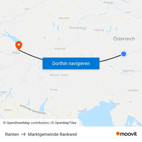 Ranten to Marktgemeinde Rankweil map