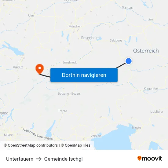 Untertauern to Gemeinde Ischgl map