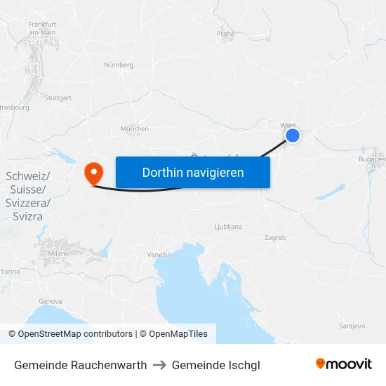 Gemeinde Rauchenwarth to Gemeinde Ischgl map