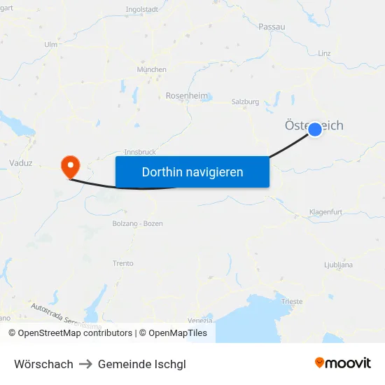 Wörschach to Gemeinde Ischgl map