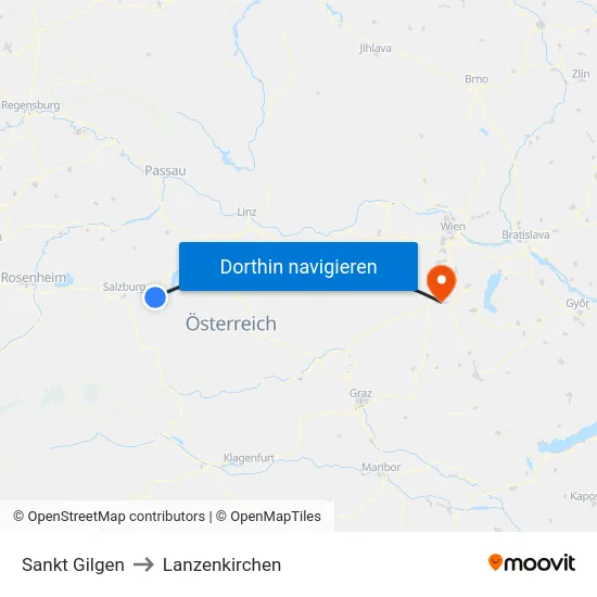Sankt Gilgen to Lanzenkirchen map