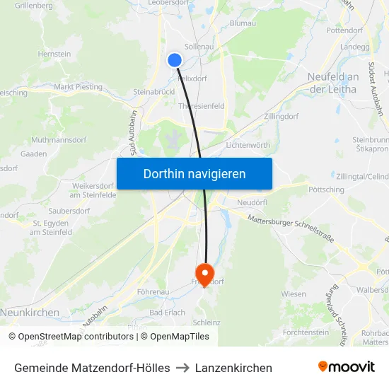 Gemeinde Matzendorf-Hölles to Lanzenkirchen map
