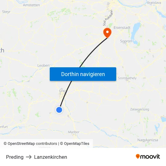 Preding to Lanzenkirchen map