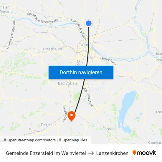Gemeinde Enzersfeld Im Weinviertel to Lanzenkirchen map