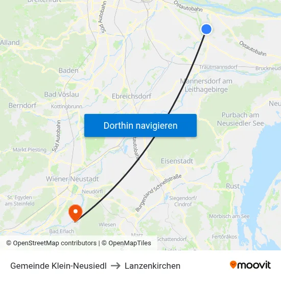 Gemeinde Klein-Neusiedl to Lanzenkirchen map