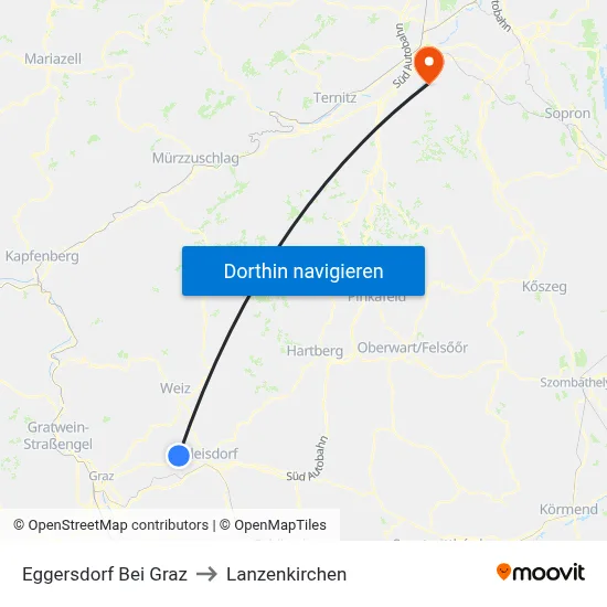 Eggersdorf Bei Graz to Lanzenkirchen map